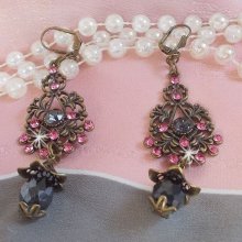 BO Collection Irrésistible Love avec des cristaux de Swarovski montées sur des chandeliers filigranés de couleur bronze